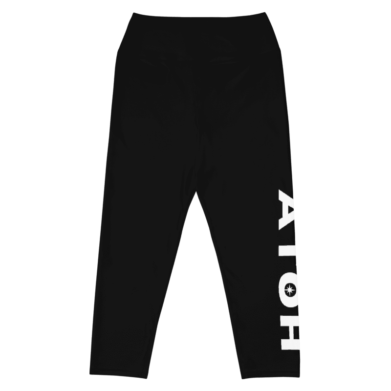 ATOH Capri Leggings | White Logo | Classic Athleisure Collection