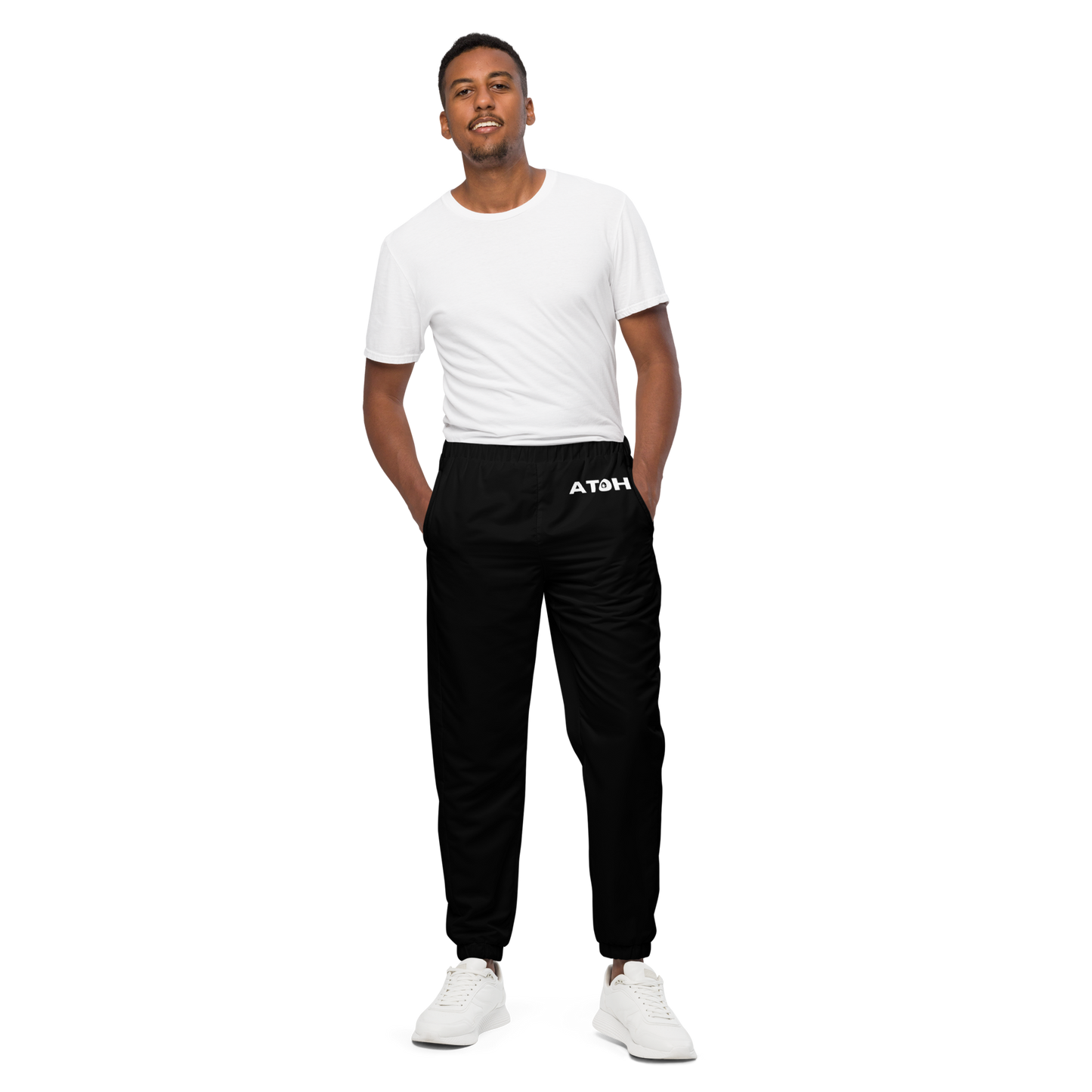 ATOH Unisex Track Pants | White Logo | Athleisure Classic Collection