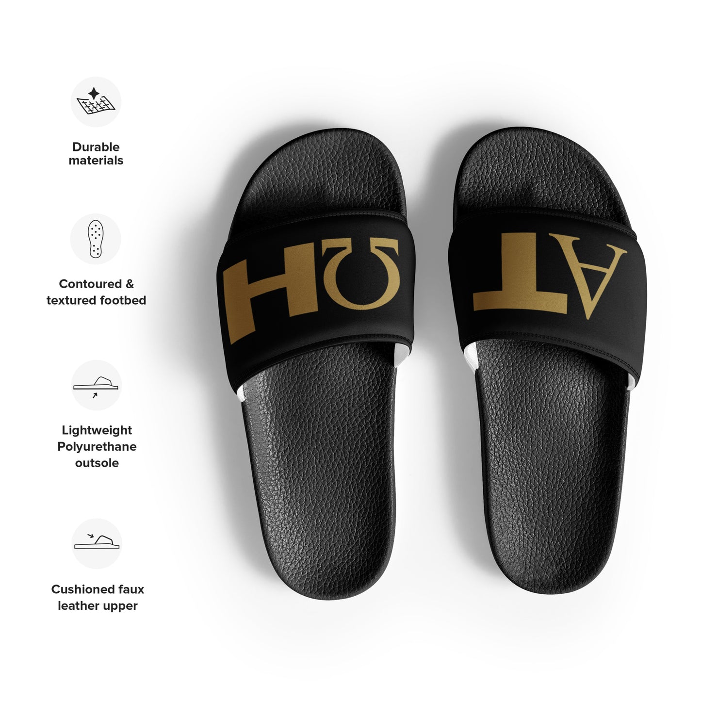 Men’s Alpha/Omega Slides | Gold Logo | Varsity Collection
